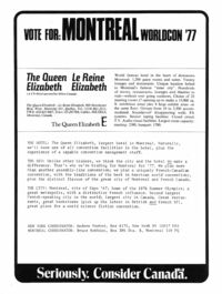 Montreal in '77 flyer